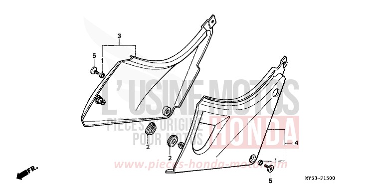 SEITENABDECKUNG von CB1300 Super Bold'or ABS SCHWARZ (NH1) von 1994